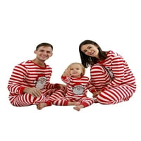 Binpure podudaranje porodičnih božićnih mališana i odraslih pruga za ispis vrhova + hlače labavi pidžami