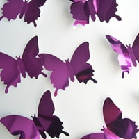 Wofedyo Butterfly Srebrna zrcala ukras za uređenje kućne sobe Art 3D DIY zidne naljepnice