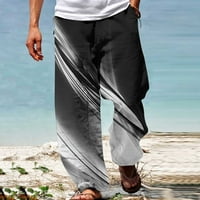 Hvyesh Muške hlače Ljeto Ležerne prilike Moda 3D štampanje Elastične struke ravne pantalone za crtanje
