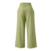 Visoka struka hlače za čišćenje ženskih hlača sa širokim nogama visoke struke ravne hlače hlače mint