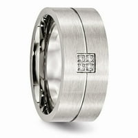 Čelik od nehrđajućeg čelika i polirani W CZ prsten S: 9