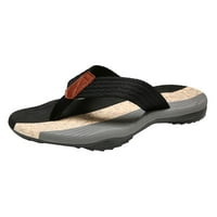 FABIURT MUŠKI FLOPS MUŠKE OBUĆE Modne ravne papuče Ljetne prozračne sandale za plažu Flip flops, crna