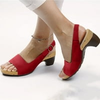 Sandale za žene Elegantne udobne otvorene nožne pete sanale, crvene