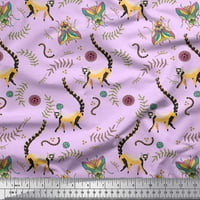 Soimoi pamučna kambrična tkaninska tkanina, housefly & lemur životinjski otisak šivaći šipkovsko dvorište