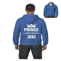 - Muška dukserica pulover punog zip, do muškaraca veličine 5xl - rođendanski poklon princ rođen je u junu