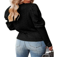 Niveer žene labavi džemper dame casual pulover dugih rukava pleteni džemperi crni 3xl