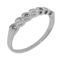 Britanci napravio je 18k bijeli zlatni prirodni i ametist Ženski prsten za vječnost - Veličine opcije