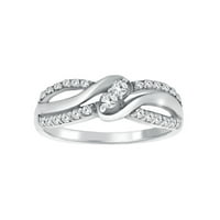 Karatni dijamantni angažman vjenčani prsten u 14K solidne ruže, bijelo i žuto zlato