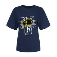 Ženski vrhovi Grafički tiskani majica Summer casual kratki rukav za bluzu za kratki rukav I Love Coffees