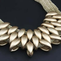 Ženska Lady Choker izjava Bib pletena ogrlica modni šarm nakit lanac zlata jedna veličina