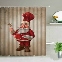 Božićni tuš Curkin set Santa Claus Elk Snowman kamin STYERGE sretna nova godina crtani kupatilo dnevni