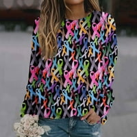 Ženska casual moda cvjetni print dugih rukava na pulover za ogr od vrata