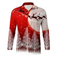 Muška majica Muškarci Ležerne prilike dugih rukava Jesen zimske božićne 3D tiskane majice Moda Top bluza
