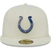 Muški novi Era krem ​​Indianapolis Colts Chrome Chrome Dim 59FIFFY ugrađeni šešir