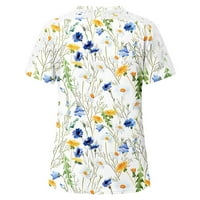 Majice MLQIDK za žene Dressy Ležerne prilike Crochet Bluze Slatke kratke majice kratkih rukava Majica