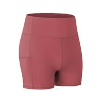 Zodggu Womens Hot Pink bicikliste kratke hlače Ženske sportske hlače Yoga visoki struk džep za remen,