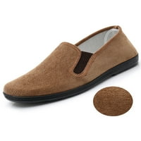 Muški stanovi kliznu na platnu cipelu Comfort Casual Cipes Sofers Loaper Loafers Men Retro prozračan Khaki 5.5