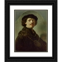 Rembrandt van rijn crni ukrašeni drveni svjetiran dvostruki matted muzej umjetnički print naslovljen:
