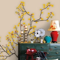 Idea4wall Chinese Style Cvjetni oljuni i zidni zidni zidni zidni zidni naljepnice za ukrašavanje doma,