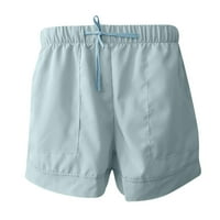 B91XZ Ljetne hlače od solidne boje za ženske ležerne labave elastične rezone sa dnevnim boravke svijetlo