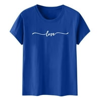 FVWitlyh grafičke majice za žensko pulover tanka majica s dugim rukavima plavi x-veliki