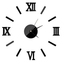 Veliki 3D DIY zidni sat Roman Brojčani sat bez okvir Ogledala Zidna naljepnica Početna Dekor za dnevnu