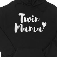 Twin mama unise crna fleece hoodie