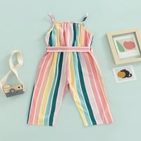 Nituyy Toddler Baby Girl Strap Romaper Striped pukotine bez rukava Jedne hlače Odjeća za odjeću ljetne