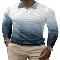 Paille muškarci T košulje rever izrez Tee Geometrijska printa Polo košulja Slim Fit Office bluza Style