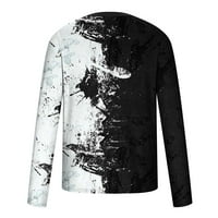 Muški casual 3d tiskani t majica boja blok grafički pulover s dugim rukavima polica za krastavca nacrti