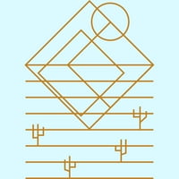 Sunset Cacti Muške lagane plave grafički tee - Dizajn od strane ljudi m