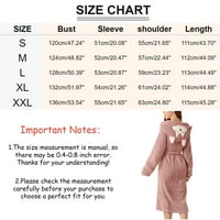 Xiuh Sleewear za žene Ženski dvostruki džep 3D Flannel s kapuljačom kapuljača s kapuljačom meka i tople