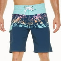 Qiaocaity ljetne muške ljetne kratke hlače Elastična struka Beam Beach linijski pojas Ležerne prilike