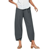 Mackneog džep za žene pantske strugove hlače hlače čvrste elastične ležerne hlače
