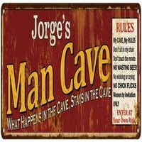 Jorgeov čovjek pećine pravila crveni metalni znak 108240004188