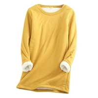 Košulje s dugim rukavima za žene New Fashion Plus size debela runa Zimski baršunast Topla O-izrez Donje
