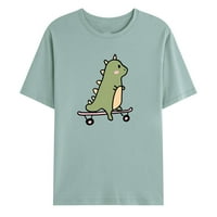 Loopsun Ljeto ušteda za uklanjanje muškaraca Ležeran modni okrugli vrat Pulover Dinosaur Print majica