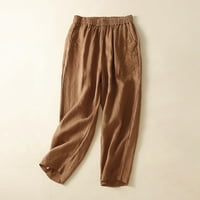 Teretne pantalone, ženske visokog struka joga hlača široka noga Boho Print casual bager-laund + patentne