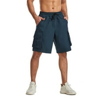 Hlače Muškarci Ležerne prilike multi-džepove radne odjeće Slobodne fit jogging atletika pet hlača plava