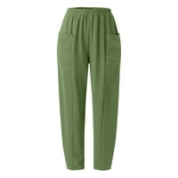 Ženske hlače Čvrsto boje Casual pantalone pantalone elastičnih džepova širine nogu za golf lounge radovi