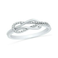 Jewels 10kt bijelo zlato Žene Okrugli dijamant Double Lasso Infinity Ring CTTW
