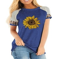 Ženska ljetna majica s kratkim rukavima Cvjetni print casual vrhovi