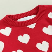 Meihuida djeca dječja djevojka pletene džempere slatko srce print dugih rukava na vrhu pulover okruglog vrata