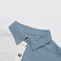 HHEI_K majice s dugim rukavima za žene Dressy ženske kardigan rever u boji koji odgovara dugim rukavima