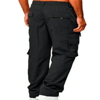 Groanlook muške hlače Čvrste pantalone u boji Elastični struk Dno slobodnog stola sa džepovima Muške