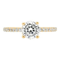 1. CT okrugli rez Clear Simulirani dijamant 18k žuti zlatni godišnjički angažman prsten veličine 5.5