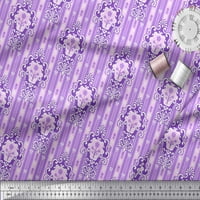 Soimoi Purple Japan Crepe Satin Tkanina Sažetak Damask Tkaninski otisci sa dvorištem širom