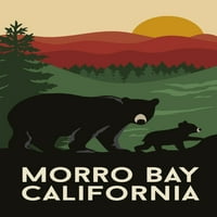 Morro Bay, California, medvjed i mladunče, vektorski Syle