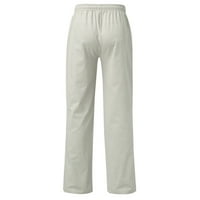 Muški duksevi Ljetna casual čipkaste džep pune boje pamučne pantalone hlače