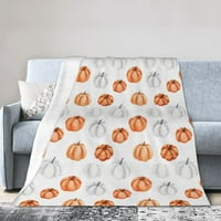 Nosbei bacaj pokrivač jesen bundeva dekordycking dekor mekana narančasta bijela pumpa fleece flannel
